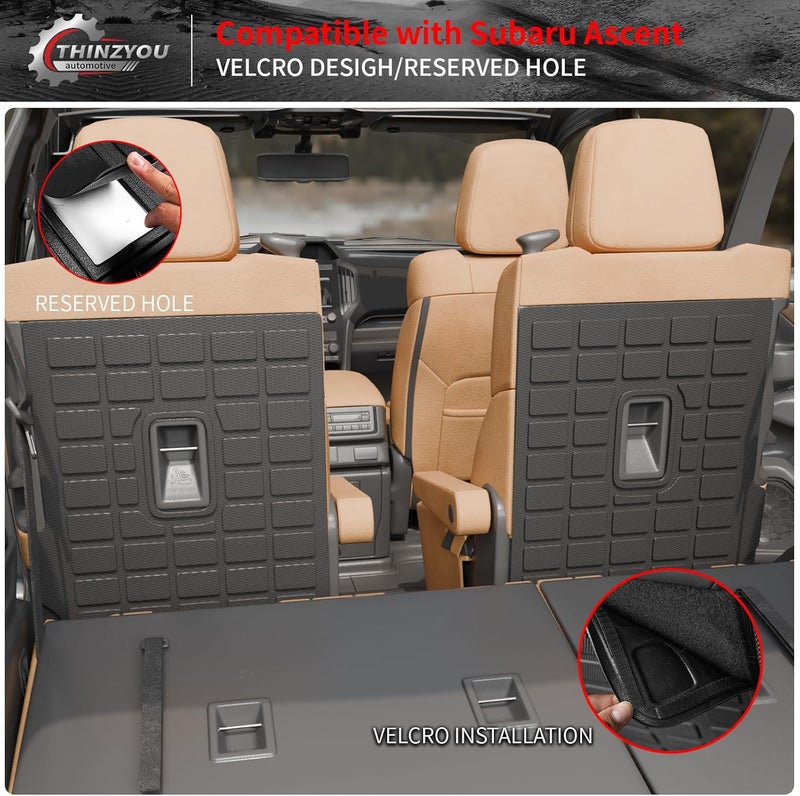 Thinzyou Kick Mats Protector Compatible with 2019-2025 2026 Subaru Ascent Back Seat Cover Protector TPE All Weather Backrest Mats 2024 Ascent Accessories (Fit 7 Seats, 2nd Row Backrest Mats) - Image 3
